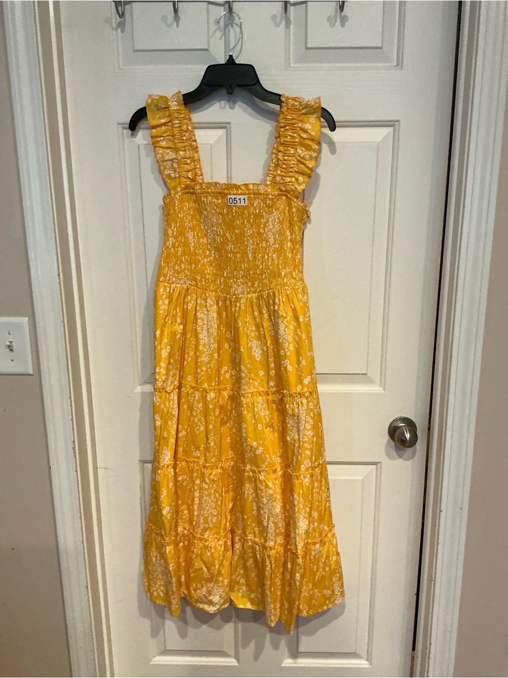 torrid Yellow Floral Ruffle Strap Midi Dress